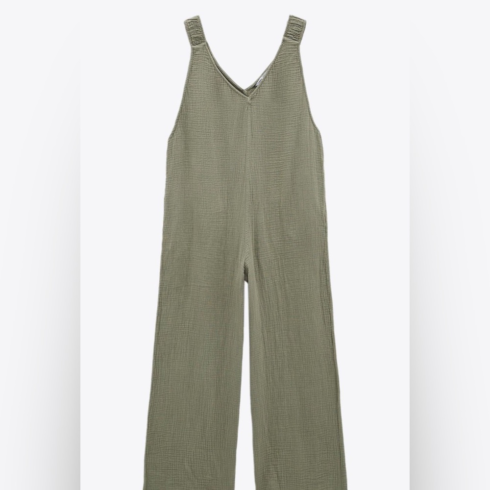 ZARA Wide-Leg Jumpsuit Sz M - Picture 3 of 8